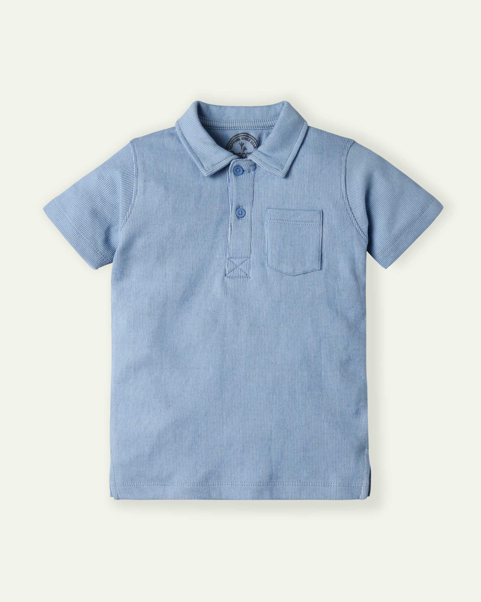 Light blue striped polo best sale