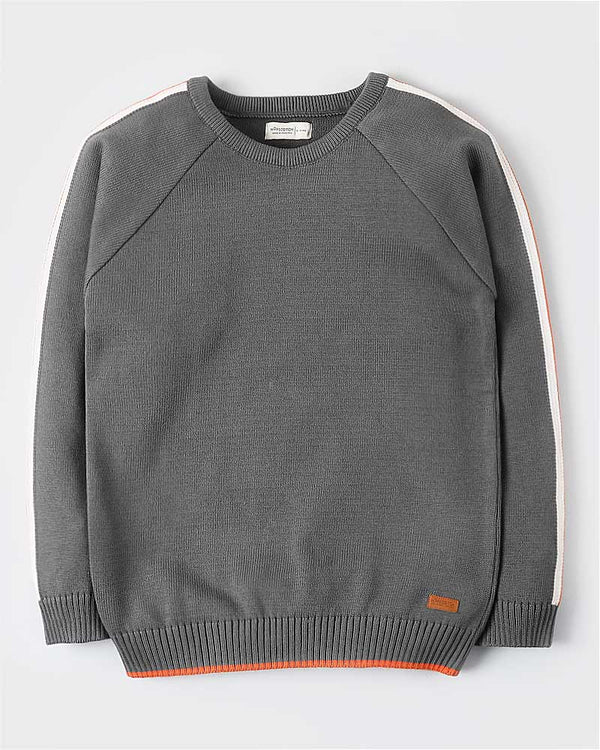 Grey Side Taped Sweater