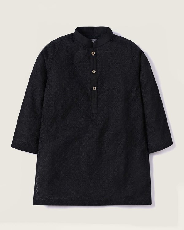 Black Chikan Kari Kurta