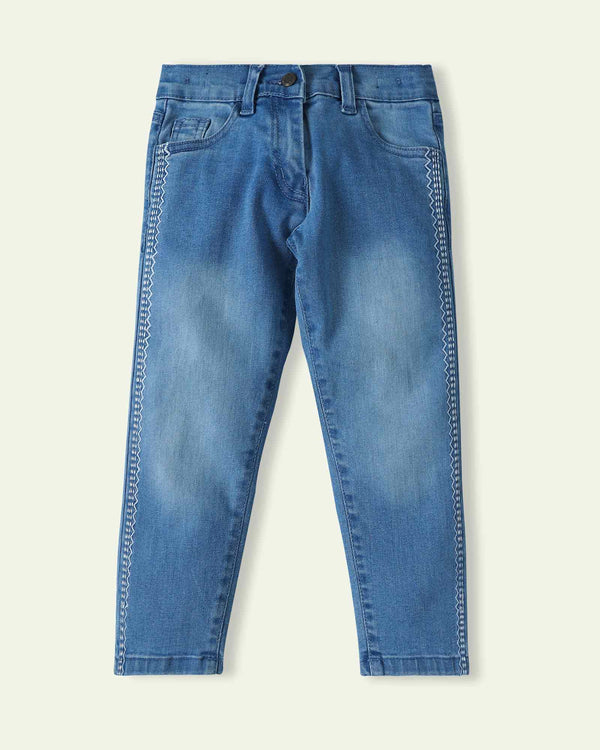 Embroidered Slim Fit Jeans