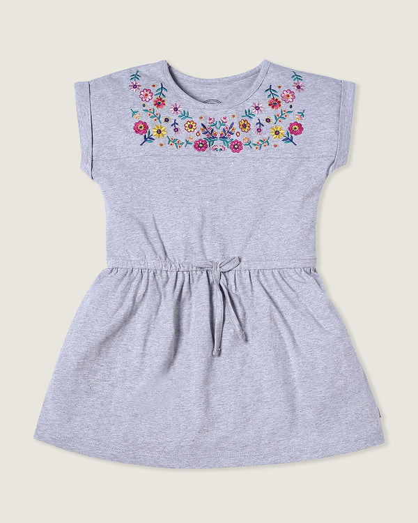 Grey Embroidered Dress