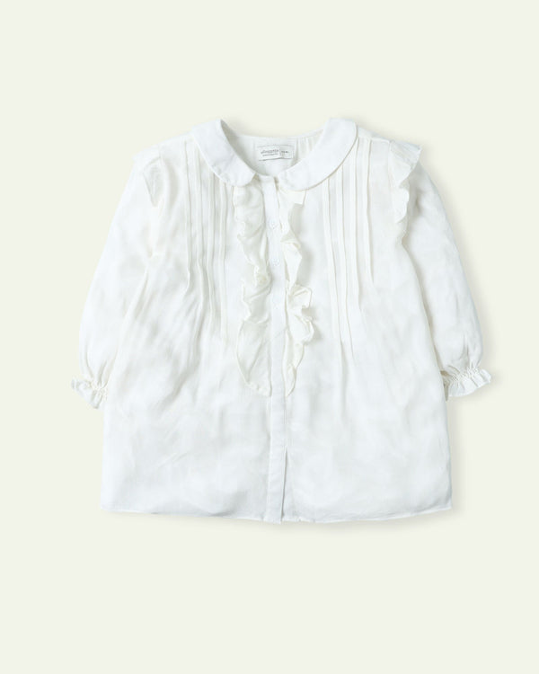 White Ruffled Top