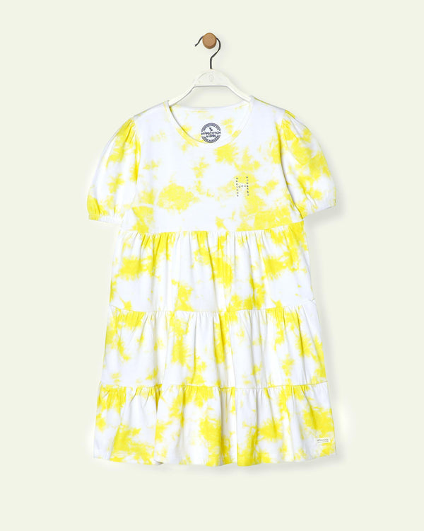 Tie and Dye Yellow Dress