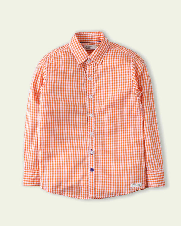 Classic Orange Checkered Shirt