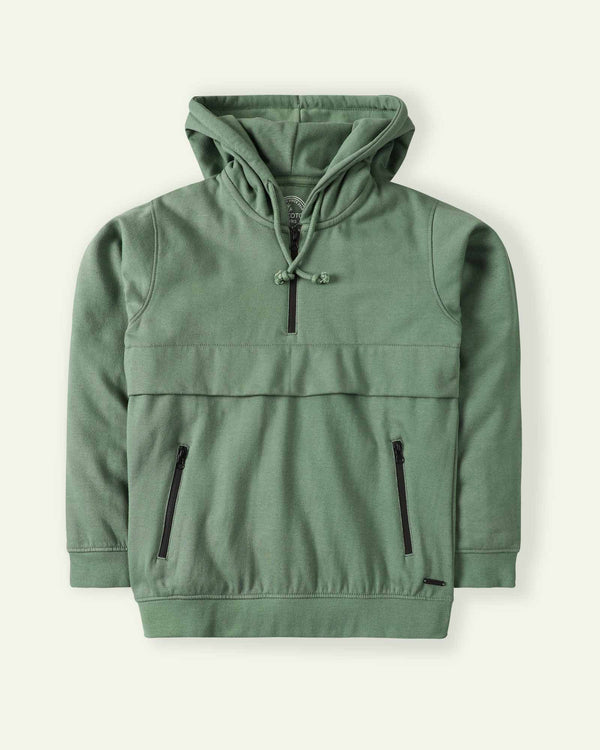 Green Zip Pocket Hoodie