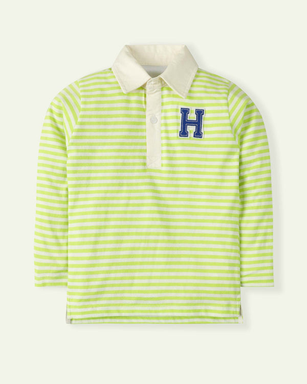 Neon Striped Rugby Polo