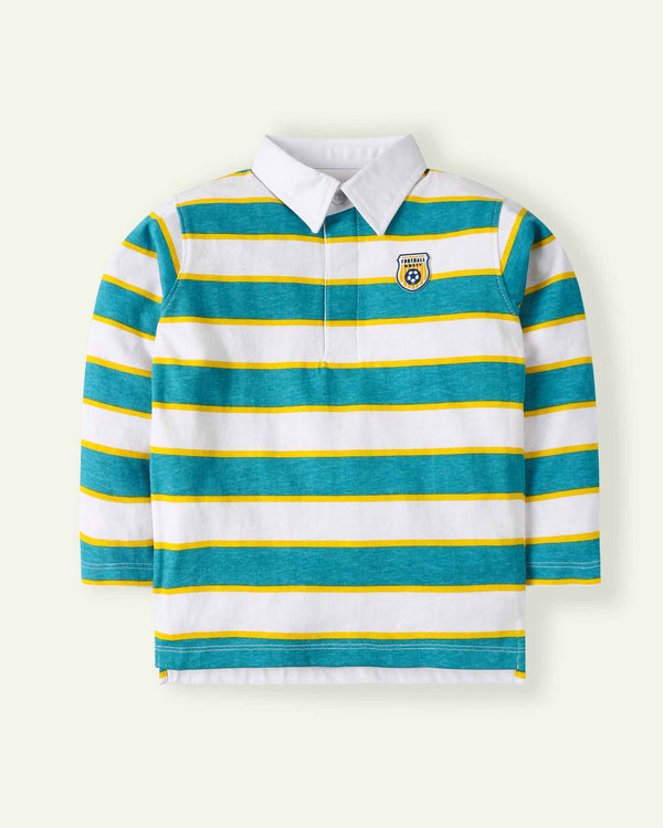 Teal Yarn Dyed Polo
