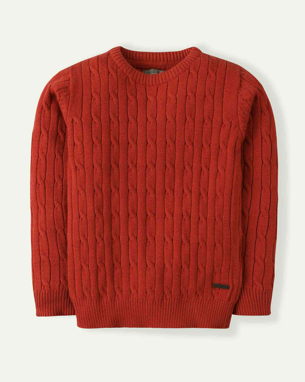 Rust Cable Knit Sweater