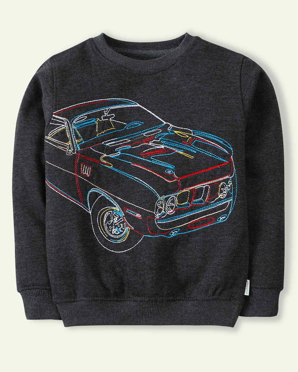 Car Embroidered Sweatshirt