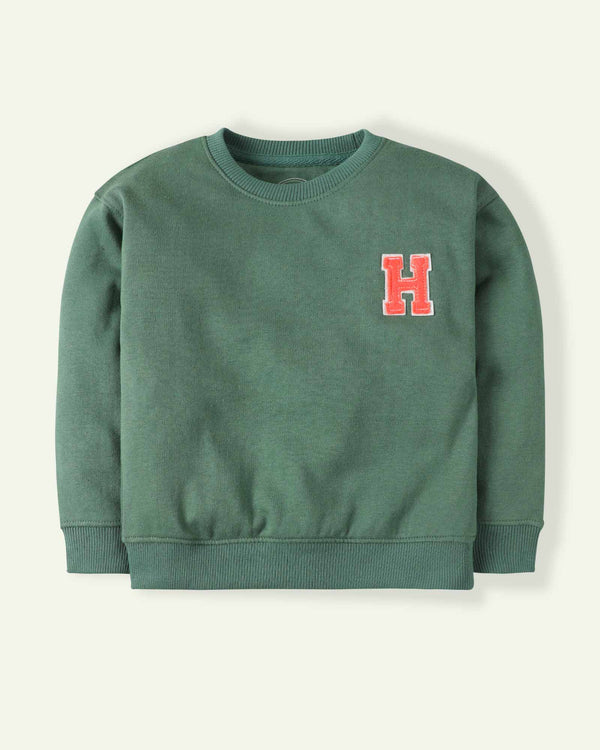 Green Basic Sweatshirt