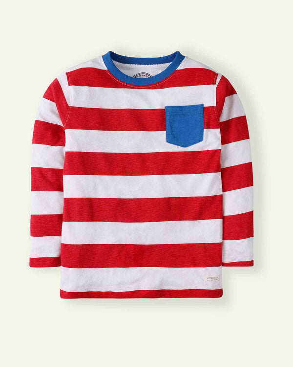 Red Yarn Dyed T-Shirt