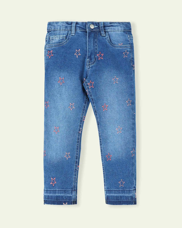 Embroidered Star Jeans