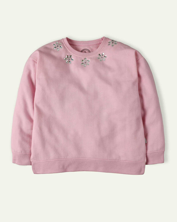 Pink Embellished Sweatshirt