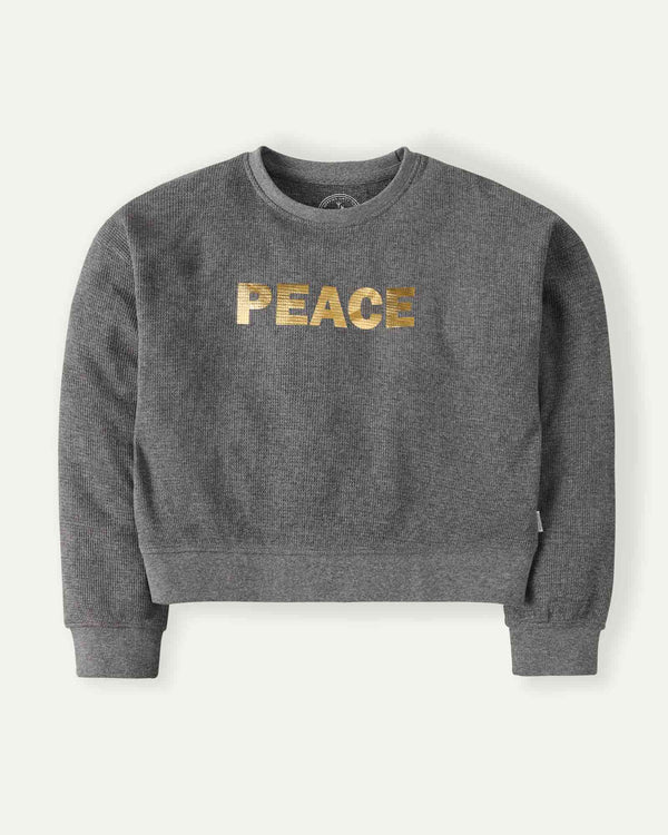 Peace Boxy Cropped Sweatshirt