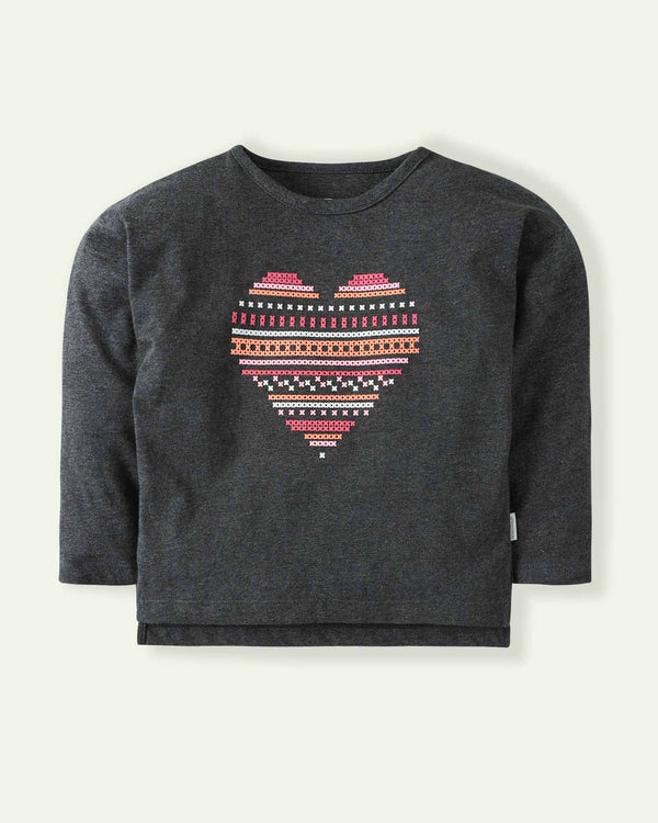 Heart Charcoal Boxy T-Shirt