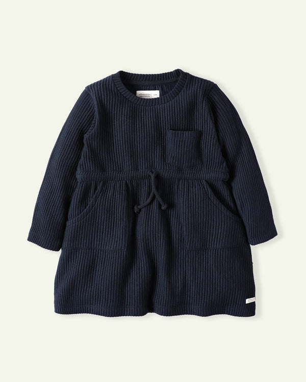 Navy Blue Quilted Dress