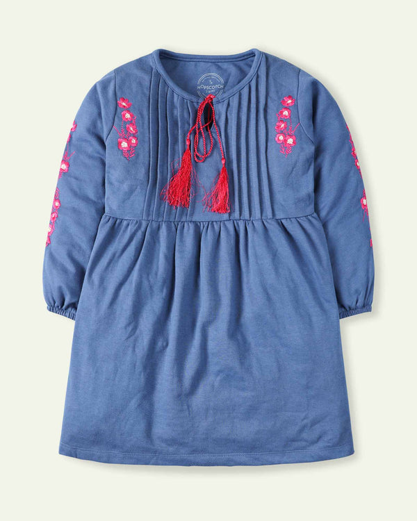 Embroidered Terry Dress