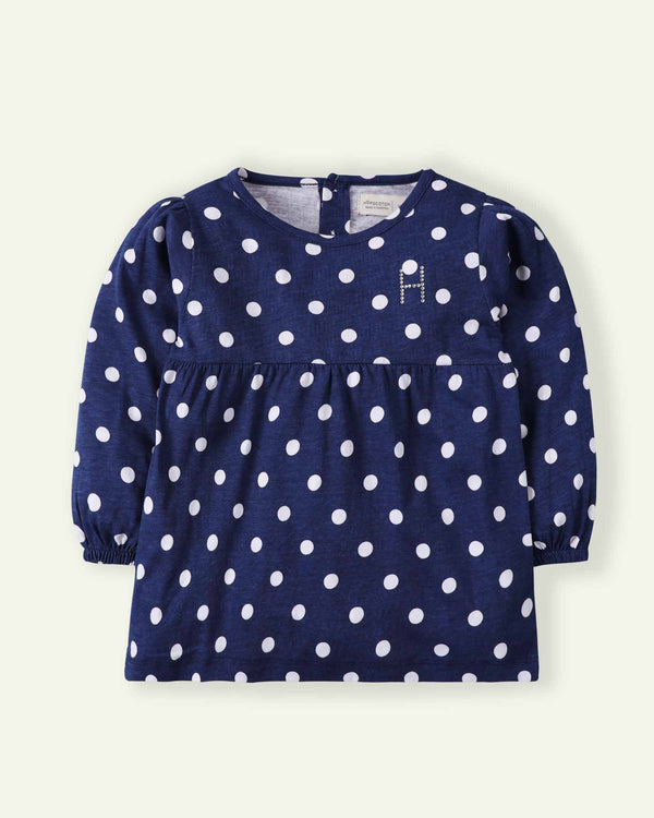 Blue Polka Top