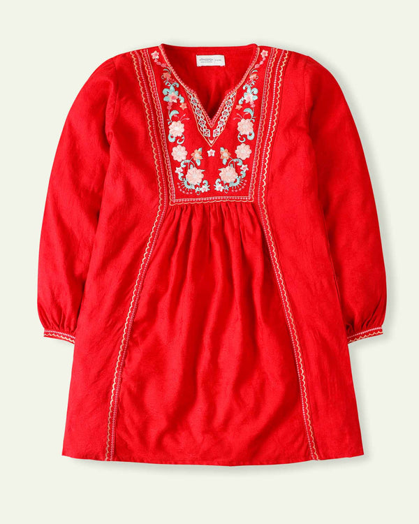 Red Embroidered Tunic