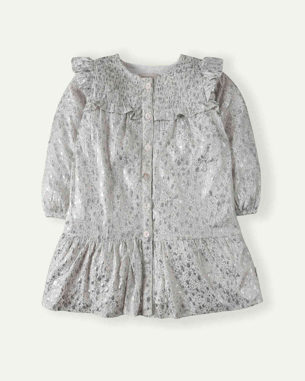 Metallic Crinkle Party Dress