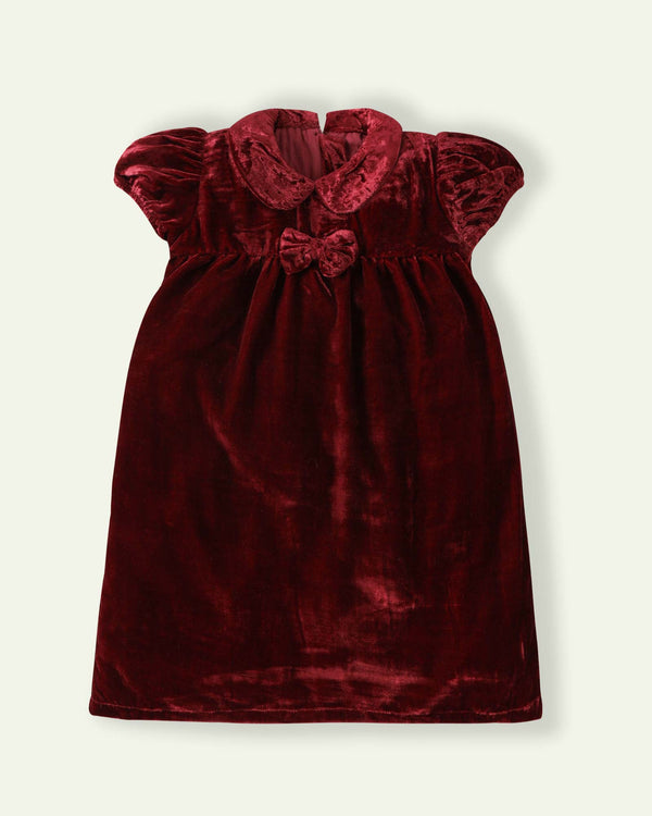 Maroon Velvet Dress