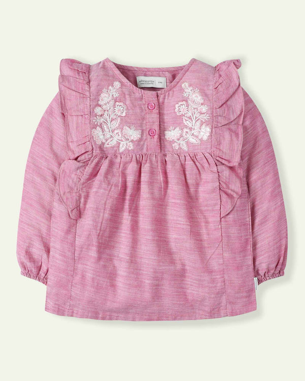 Embroidered Pink Top