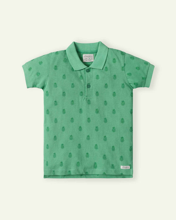 Green Printed Polo