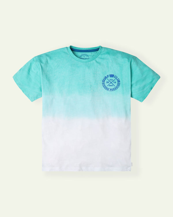 Aqua Dip Dye Oversized T-Shirt