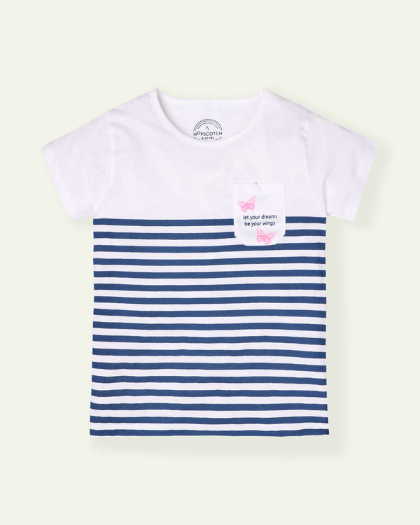Butterfly Graphic Stripes T-Shirt