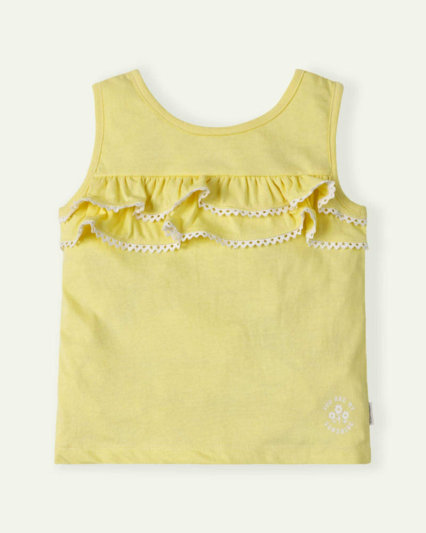 Yellow Frilled Tank Top