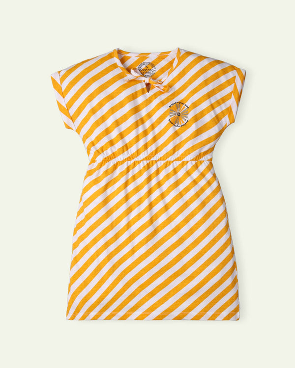 Yellow Diagonal Stripes Dress