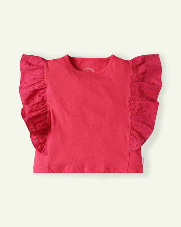 Shocking Pink Ruffled Top