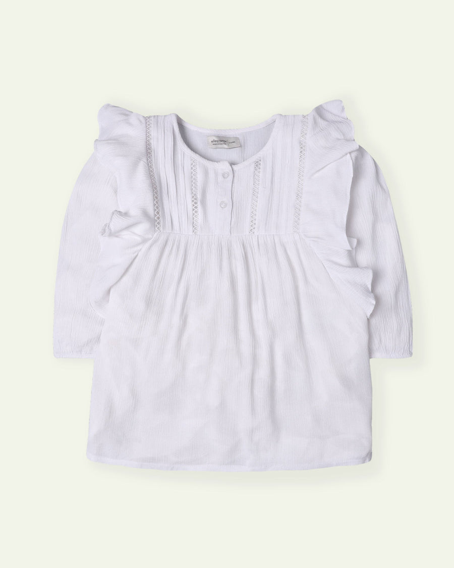 White Ruffled Top