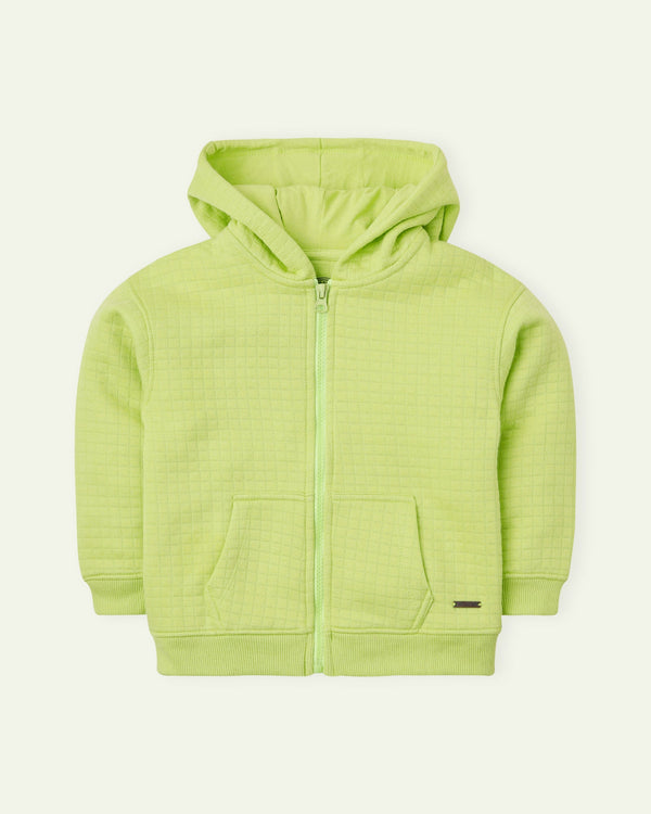 Quilted Neon Green Hoodie