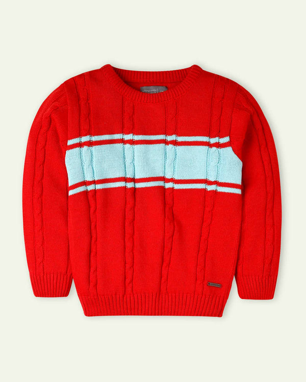 Red Cable Knit Sweater
