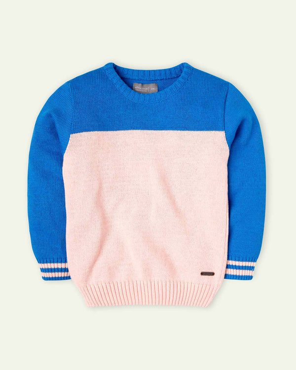 Blue Color Block Sweater