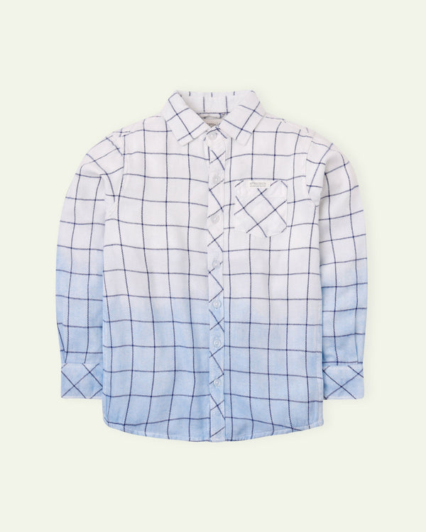 Blue Dip Dye Flannel Shirt