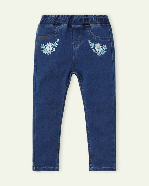 Embroidered Darkwash Jeggings