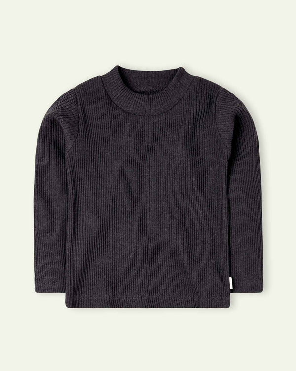 Charcoal Grey Mock Neck
