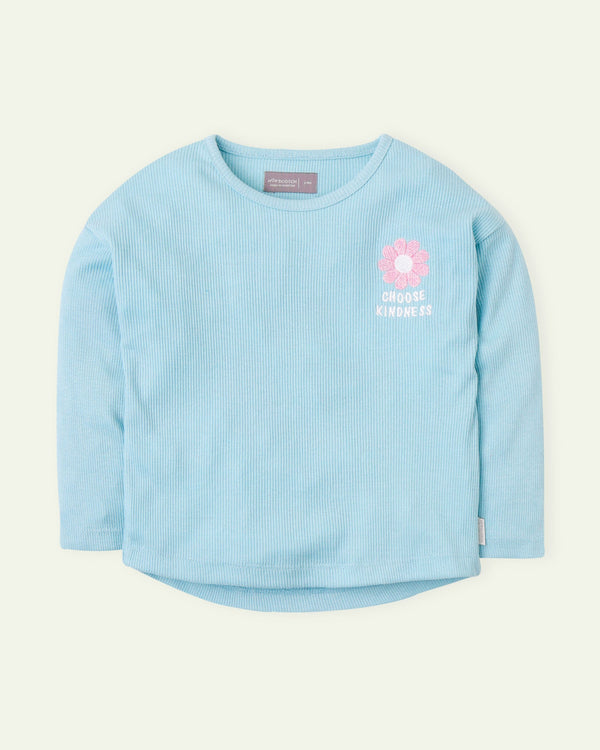 Blue Oversized Rib T-Shirt