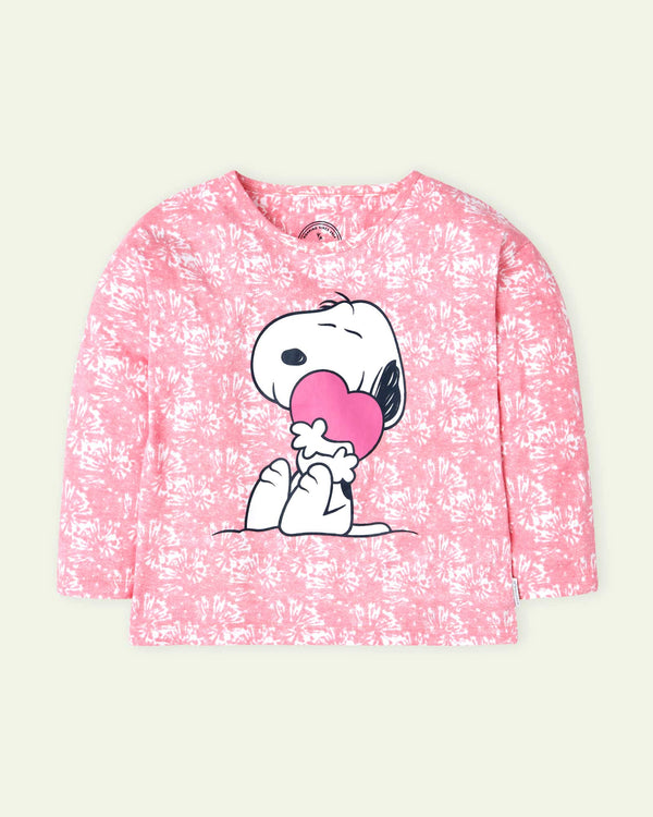 Printed Pink Oversized T-Shirt