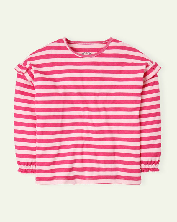 Pink Stripes Dropshoulder T-Shirt