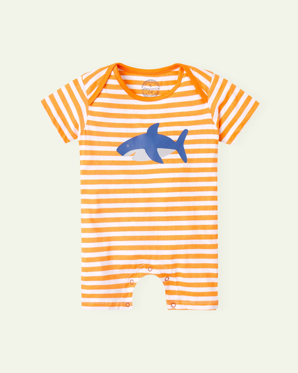 Orange Shark Romper
