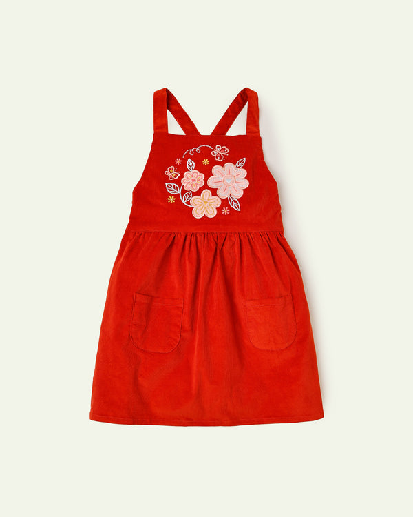 Embroidered Pinafore Dress