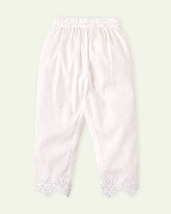 Scalloped White Trouser