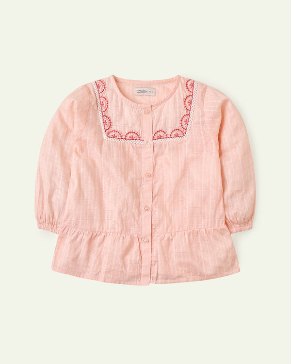 Peach Embroidered top