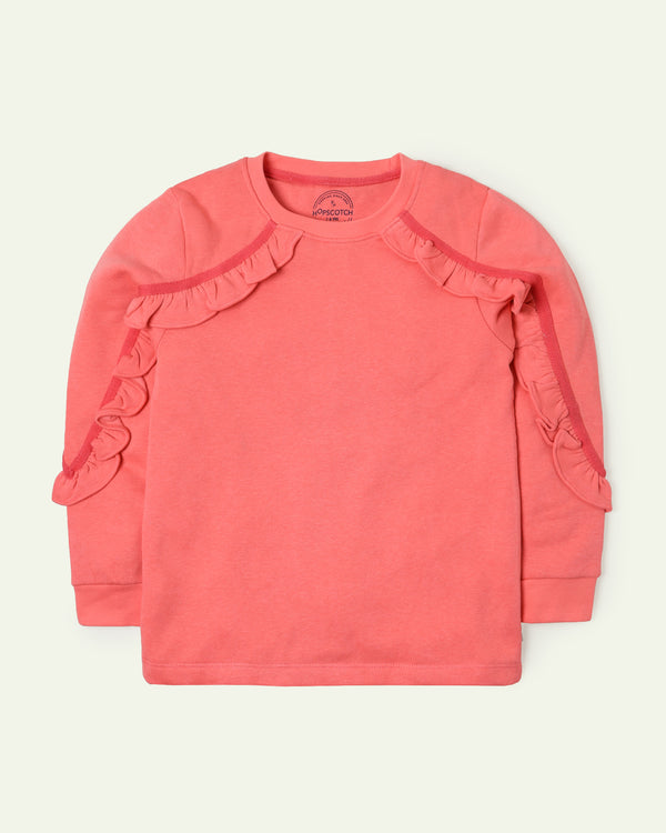 Peach Ruffle Sweatshirt