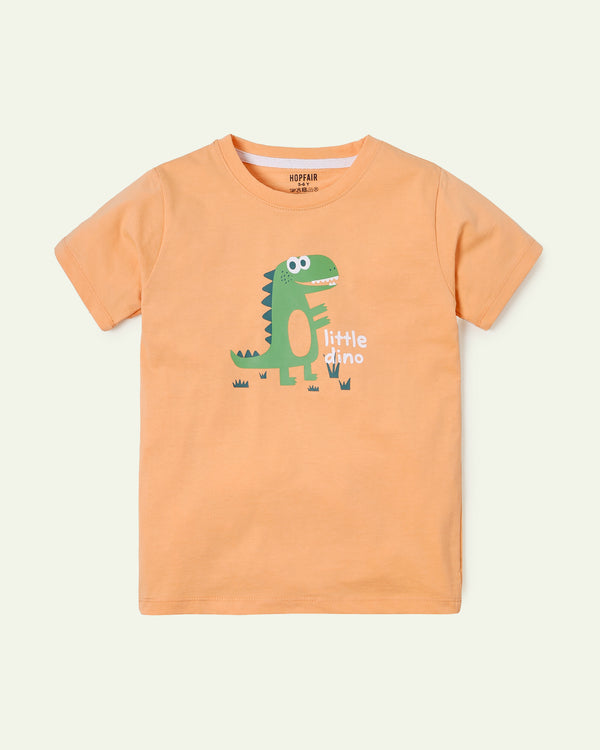 Peach Little Dino T-Shirt