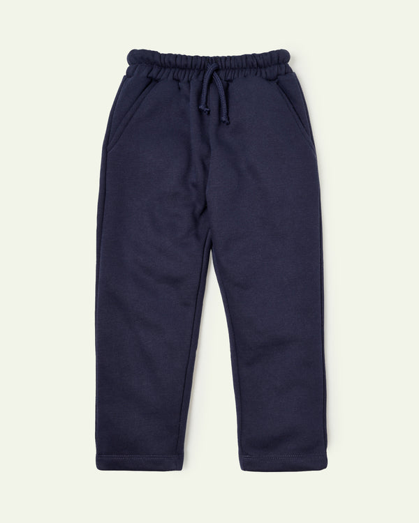 Navy Straight Fit Trousers