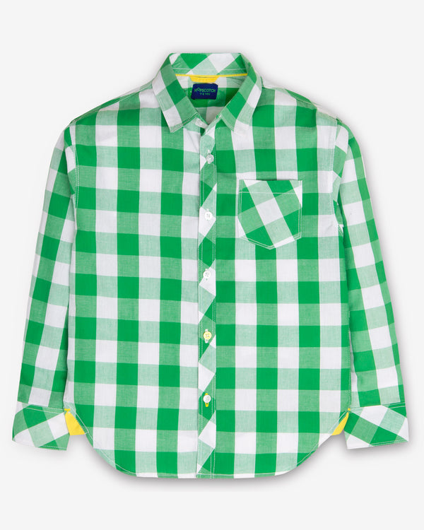 Green & White Check Shirt